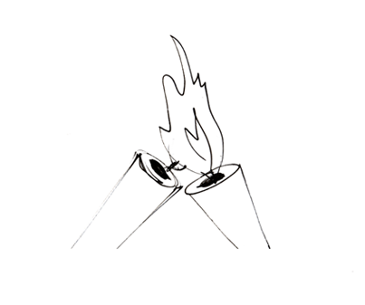 Sketch of passing a flame