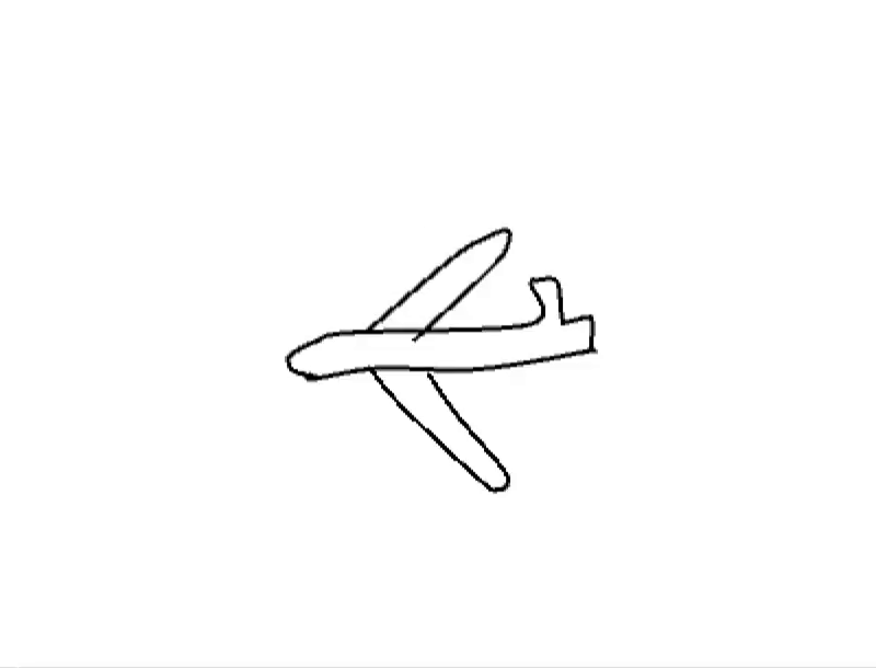 Hand-drawn airplane animation