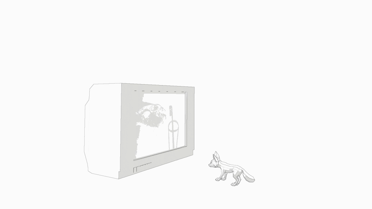 Fox watching television