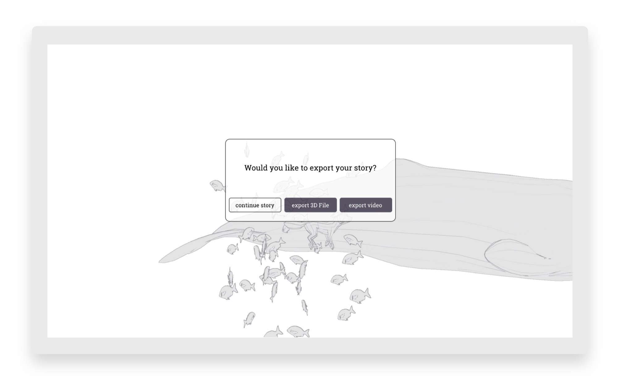 Interface for exporting a story